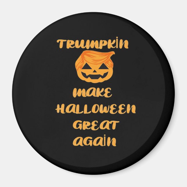 Trumpkin Pumpkin Halloween Design – Funny Autumn Q Magnet (Front)