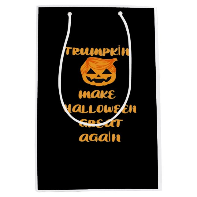 Trumpkin Pumpkin Halloween Design – Funny Autumn Q Medium Gift Bag (Front)