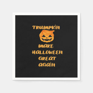 Trumpkin Pumpkin Halloween Design – Funny Autumn Q Napkin