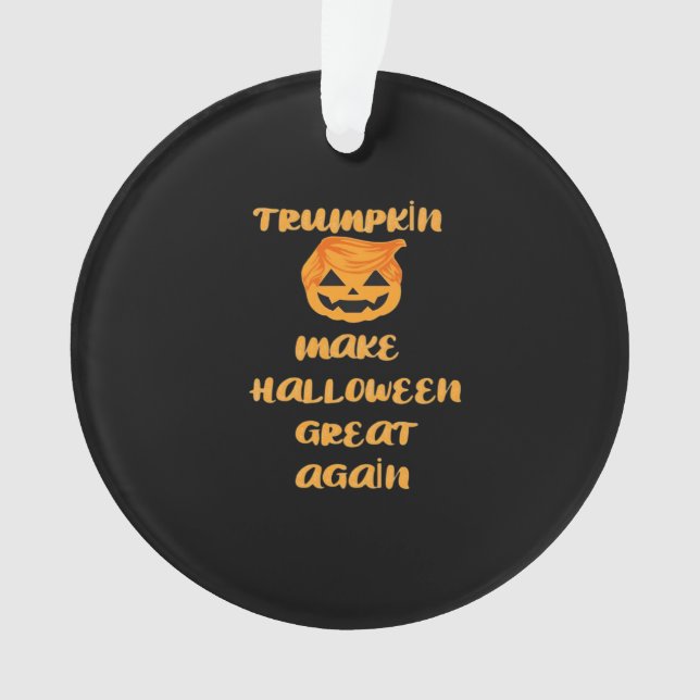 Trumpkin Pumpkin Halloween Design – Funny Autumn Q Ornament (Front)