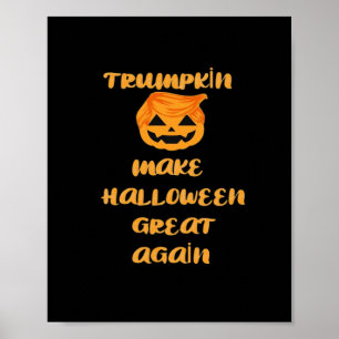 Trumpkin Pumpkin Halloween Design – Funny Autumn Q Poster