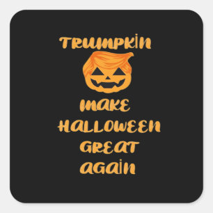 Trumpkin Pumpkin Halloween Design – Funny Autumn Q Square Sticker