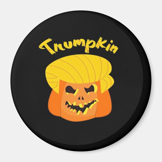 Trumpkin Pumpkin Halloween Design – Retro Slogan  Magnet (Front)