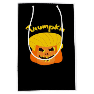 Trumpkin Pumpkin Halloween Design – Retro Slogan  Medium Gift Bag
