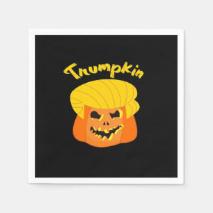Trumpkin Pumpkin Halloween Design – Retro Slogan Napkin