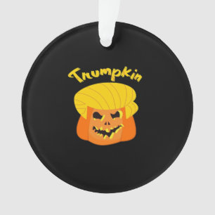 Trumpkin Pumpkin Halloween Design – Retro Slogan  Ornament