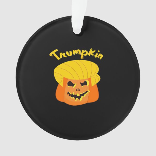 Trumpkin Pumpkin Halloween Design – Retro Slogan  Ornament (Front)