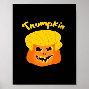 Trumpkin Pumpkin Halloween Design – Retro Slogan  Poster