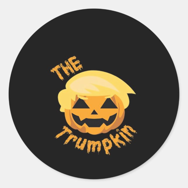 Trumpkin Pumpkin Halloween Design – Sloth Costume  Classic Round Sticker (Front)