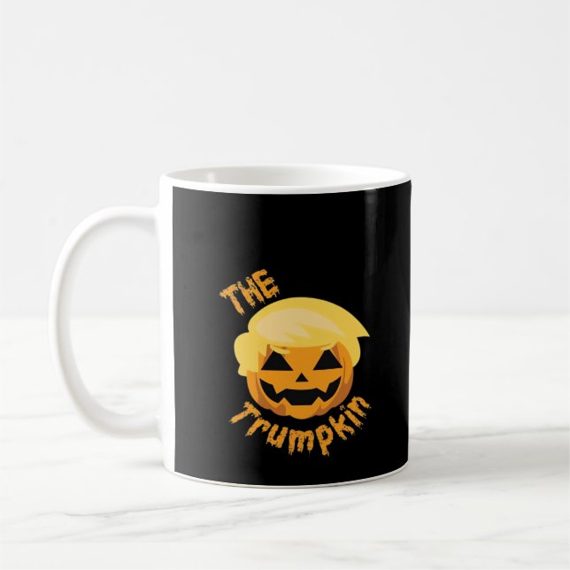 Trumpkin Pumpkin Halloween Design – Sloth Costume  Coffee Mug (Left)