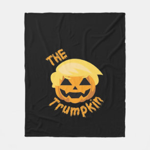 Trumpkin Pumpkin Halloween Design – Sloth Costume  Fleece Blanket