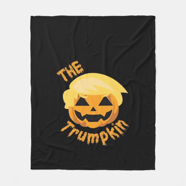 Trumpkin Pumpkin Halloween Design – Sloth Costume  Fleece Blanket (Front)