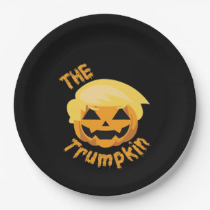Trumpkin Pumpkin Halloween Design – Sloth Costume  Paper Plate