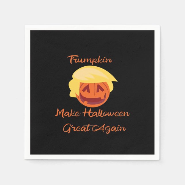 Trumpkin Pumpkin Halloween Design – Spooky Basic S Napkin (Front)
