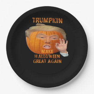 Trumpkin Pumpkin Make Halloween Great Again Paper Plate
