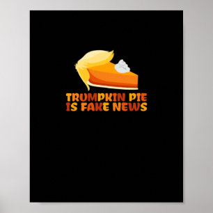 Trumpkin Pumpkin Pie Funny Thanksgiving Fitted Poster