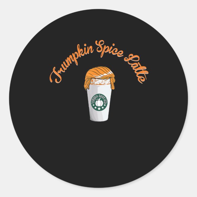 Trumpkin Pumpkin Spice Latte Holiday Coffee Classic Round Sticker (Front)
