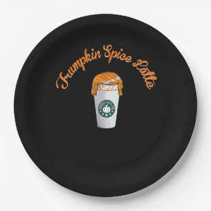 Trumpkin Pumpkin Spice Latte Holiday Coffee Paper Plate