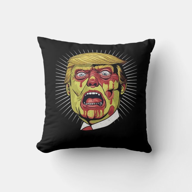 Trumpkin Retro Halloween   Cushion (Front)