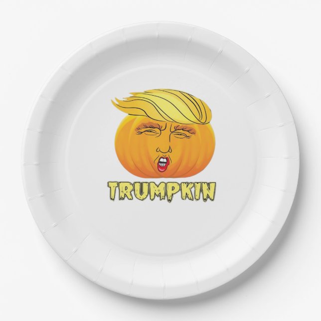 Trumpkin – Scary Good Pumpkin  Paper Plate (Front)