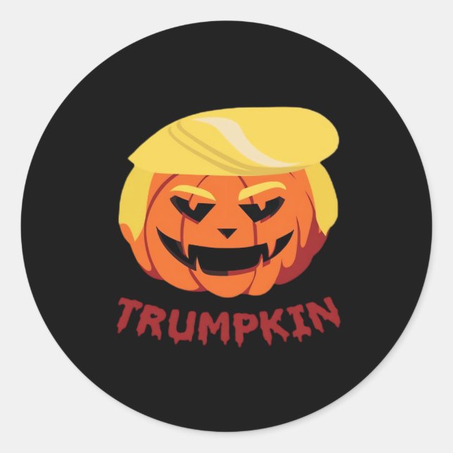 Trumpkin Scary Halloween Gift Classic Classic Round Sticker (Front)