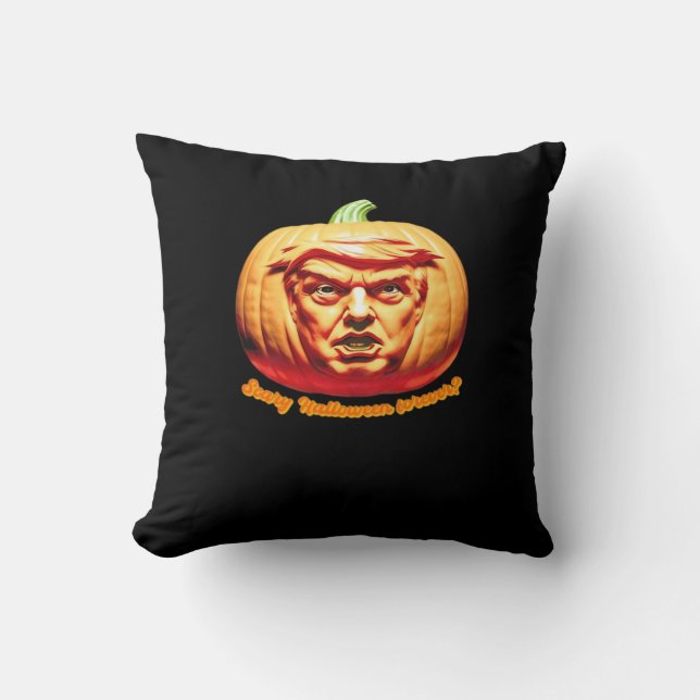 Trumpkin Scary Halloween Pumpkin Best Art Design C Cushion (Front)