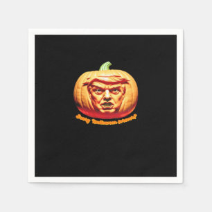 Trumpkin Scary Halloween Pumpkin Best Art Design C Napkin