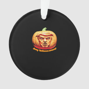 Trumpkin Scary Halloween Pumpkin Best Art Design C Ornament