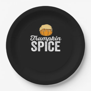 Trumpkin Spice Funny Political Halloween Joke Paper Plate