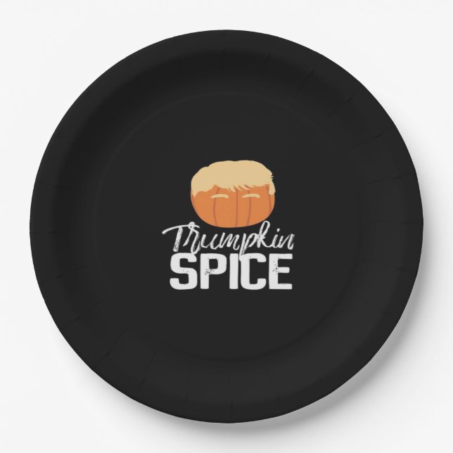 Trumpkin Spice Funny Political Halloween Paper Plate (Front)