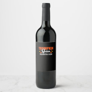 Trumpkin Spice Halloween Thanksgiving Funny Wine Label