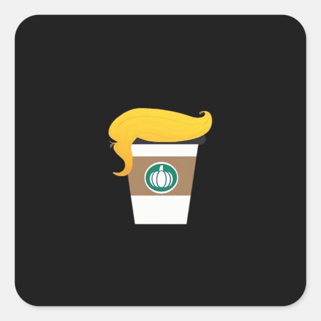 Trumpkin Spice Latte Funny Donald Joke Pumpkin Spi Square Sticker (Front)