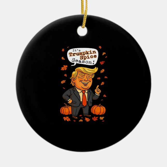 Trumpkin Spice Season Classic Ceramic Tree Decoration (Front)