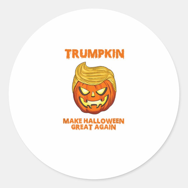 Trumpkin Usa Make Halloween Great Again Funny Classic Round Sticker (Front)