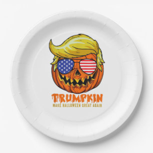 Trumpkin Usa Make Halloween Great Again Funny Paper Plate