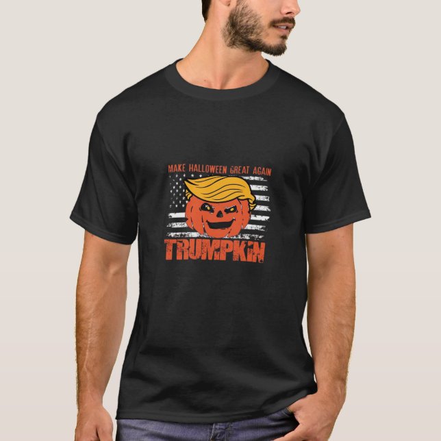 Trumpkin Usa Make Halloween Great Again Funny T-Shirt (Front)