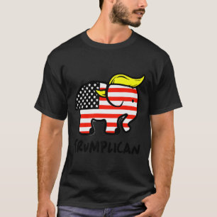 Trumplican Funny Trump Republican Usa Flag Elepgan T-Shirt