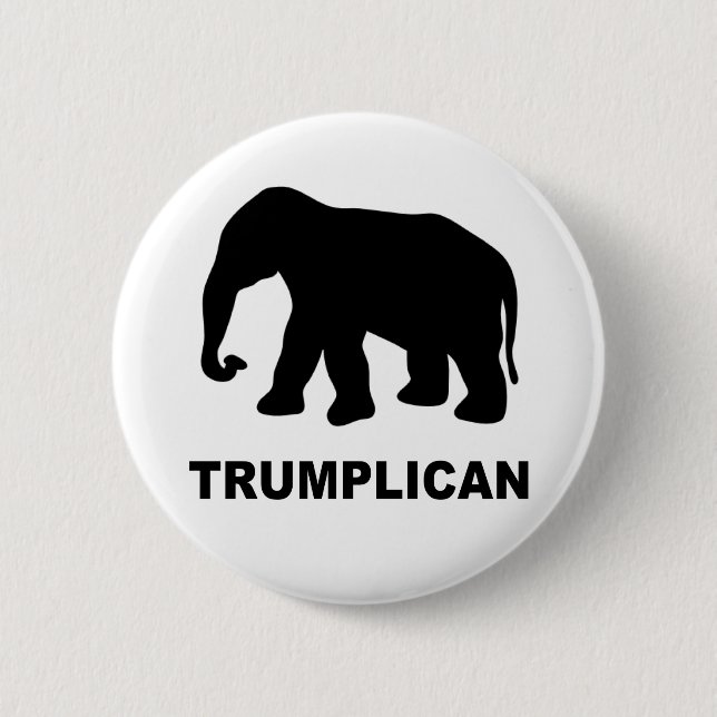 Trumplican popular Pro Donald Trump bold print 6 Cm Round Badge (Front)