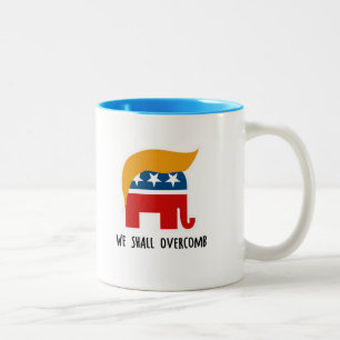 Trumplican - We Shall Overcomb Two-Tone Coffee Mug