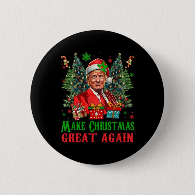 Trumpmas Make Christmas Great Again Santa Claus Do 6 Cm Round Badge (Front)