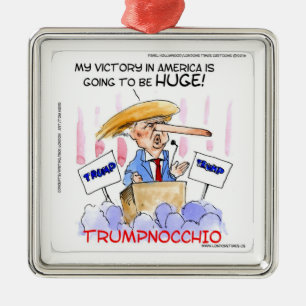 Trumpnocchio Funny Donald Trump Items Metal Tree Decoration