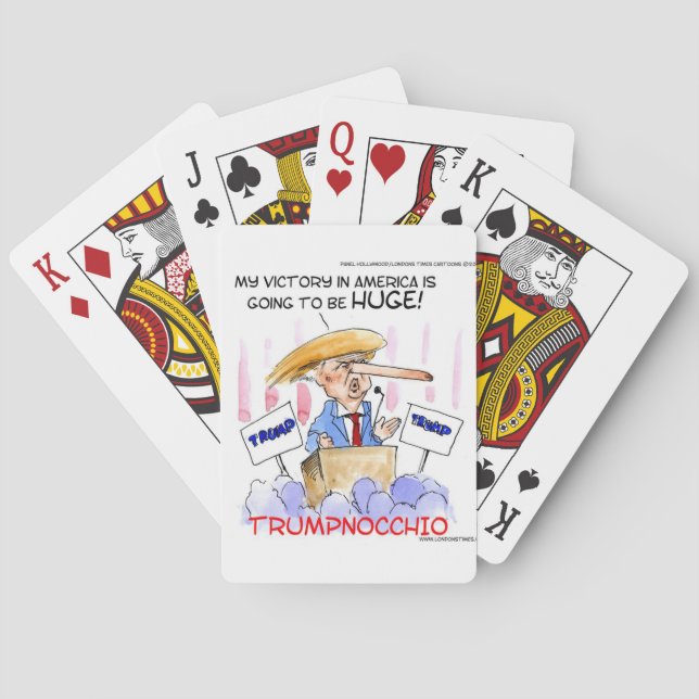 Trumpnocchio Funny Donald Trump Items Playing Cards (Back)