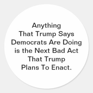 Trump's a Hypocrite Hankamer Artjunkhaus Comic Art Classic Round Sticker