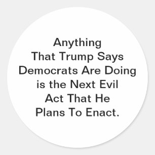 Trump's a Hypocrite Hankamer Artjunkhaus Comic Art Classic Round Sticker
