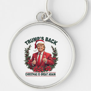 Trump's Back Christmas Is Great Again Santa Key Ring