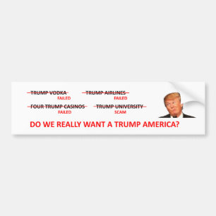 TRUMP'S FAILURES BUMPER STICKER