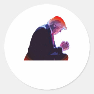 Trumps Praying Hand For America To Be Safe Again  Classic Round Sticker