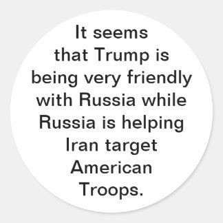 Trump's Russia Love Hankamer Artjunkhaus Comic Art Classic Round Sticker