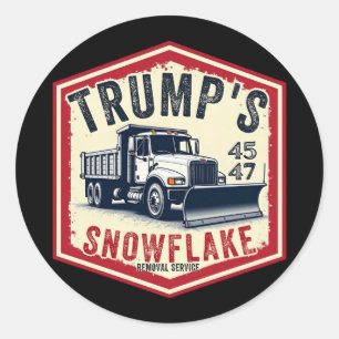 Trump's Snowflake Removal Service Funny Christmas Classic Round Sticker