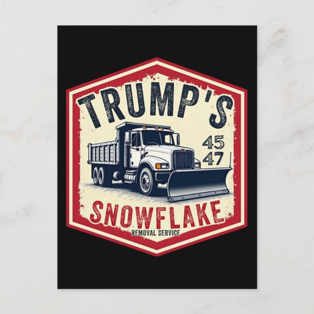 Trump's Snowflake Removal Service Funny Christmas Postcard (Front)